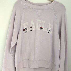 American Eagle logo mushroom crewneck sweatshirt lavender Large
